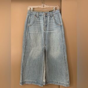 Frye Blue Flare Denim Skirt